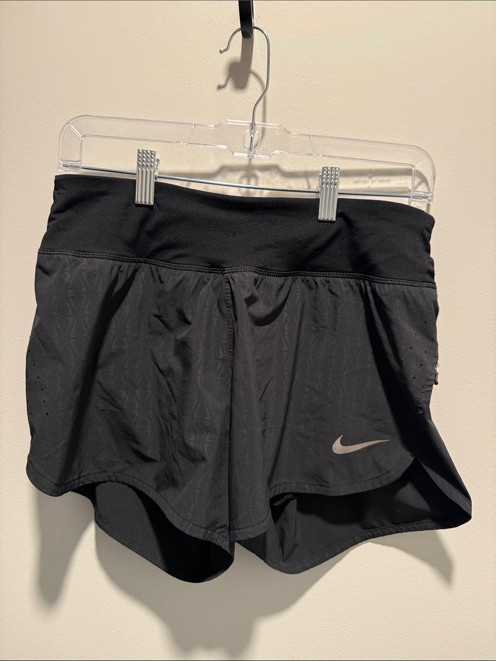 Nike Women's Black Athletic Shorts with Reflective Swoosh